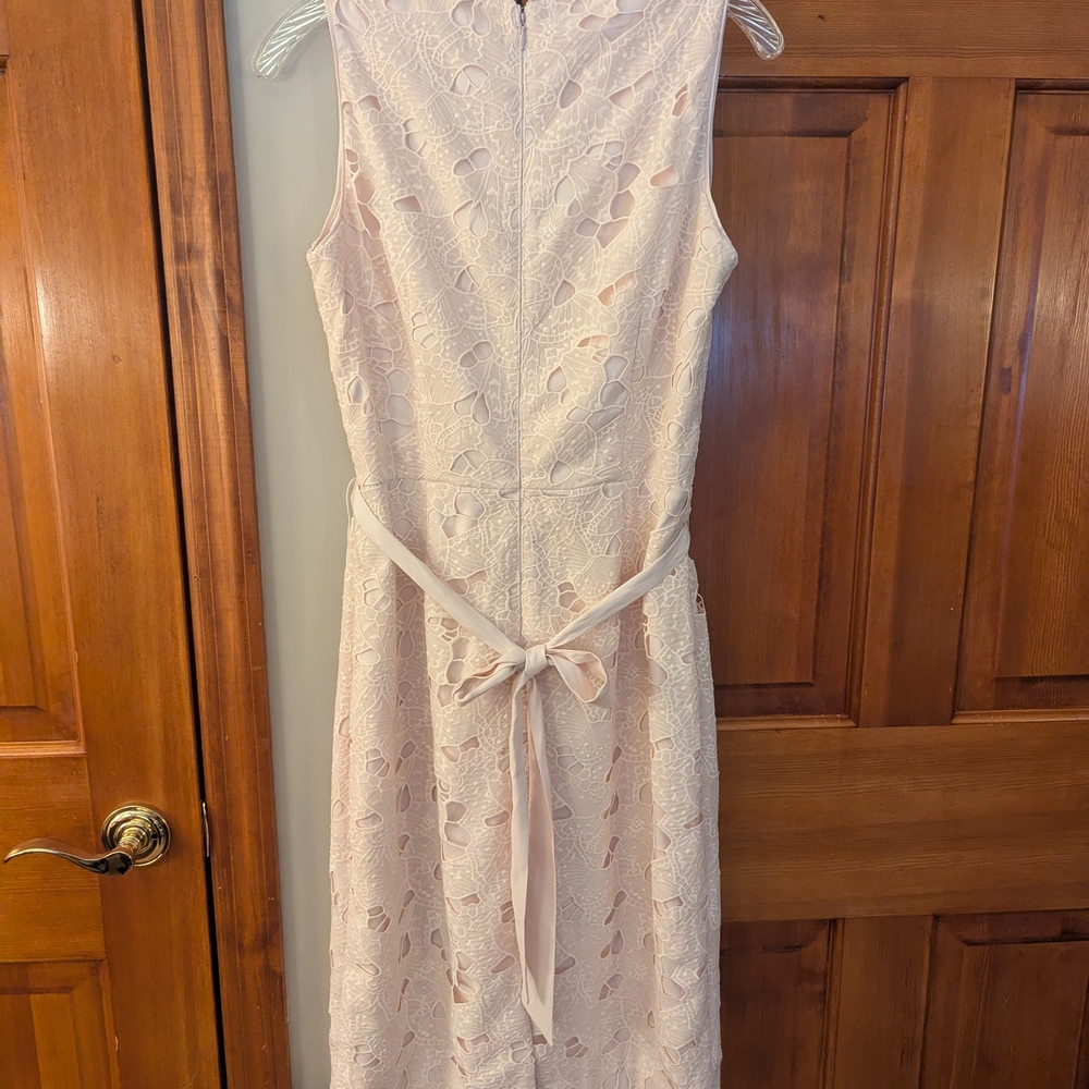 NWT White House Black Market Light Pink Lace Midi Dress Size 6 - Picture 8 of 8